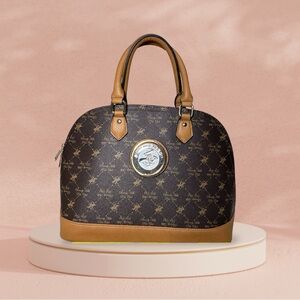 Beverly Hills Polo Club Heritage Brown & Tan Satchel